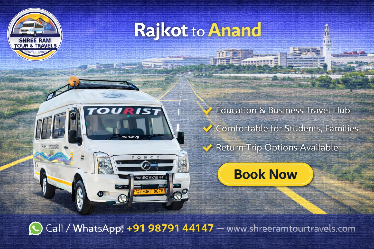 Rajkot to Anand Taxi Service - Smooth Travel to Gujarat’s Education & Business Hub