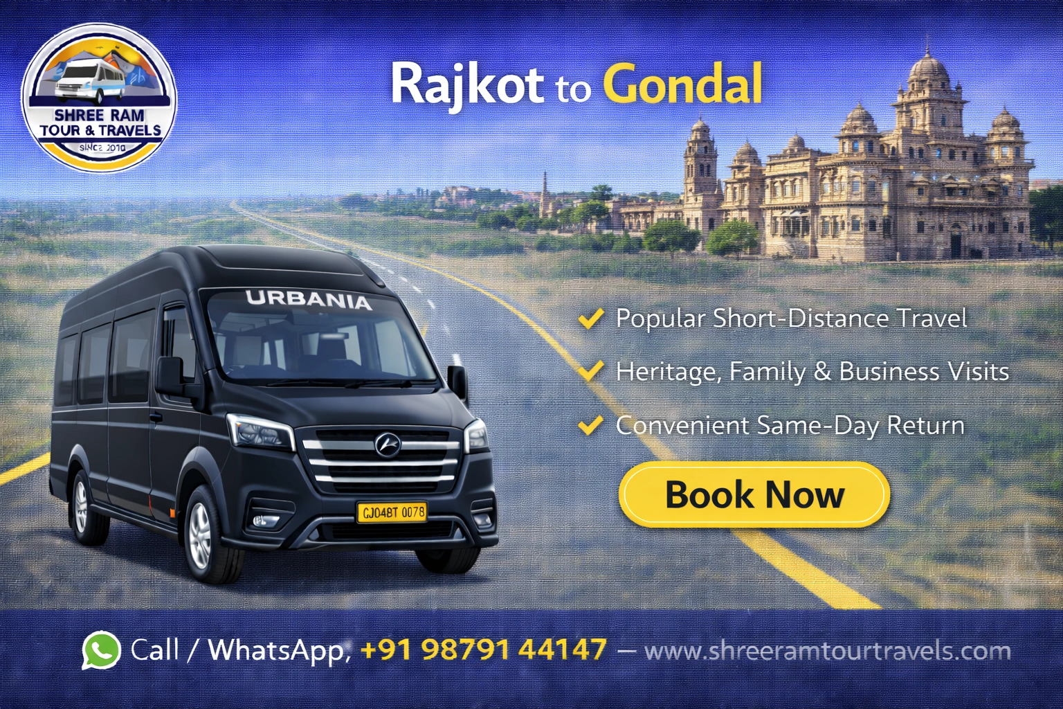 Rajkot to Gondal Taxi Service - Easy & Comfortable Travel Between Twin Cities